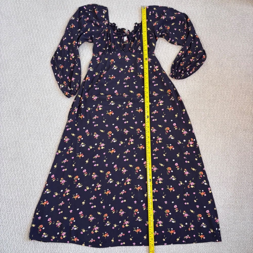 Billabong Floral Maxi Dress, Black XS, Long Sleeve Boho Prairie Cottage whimsy - Picture 8 of 16